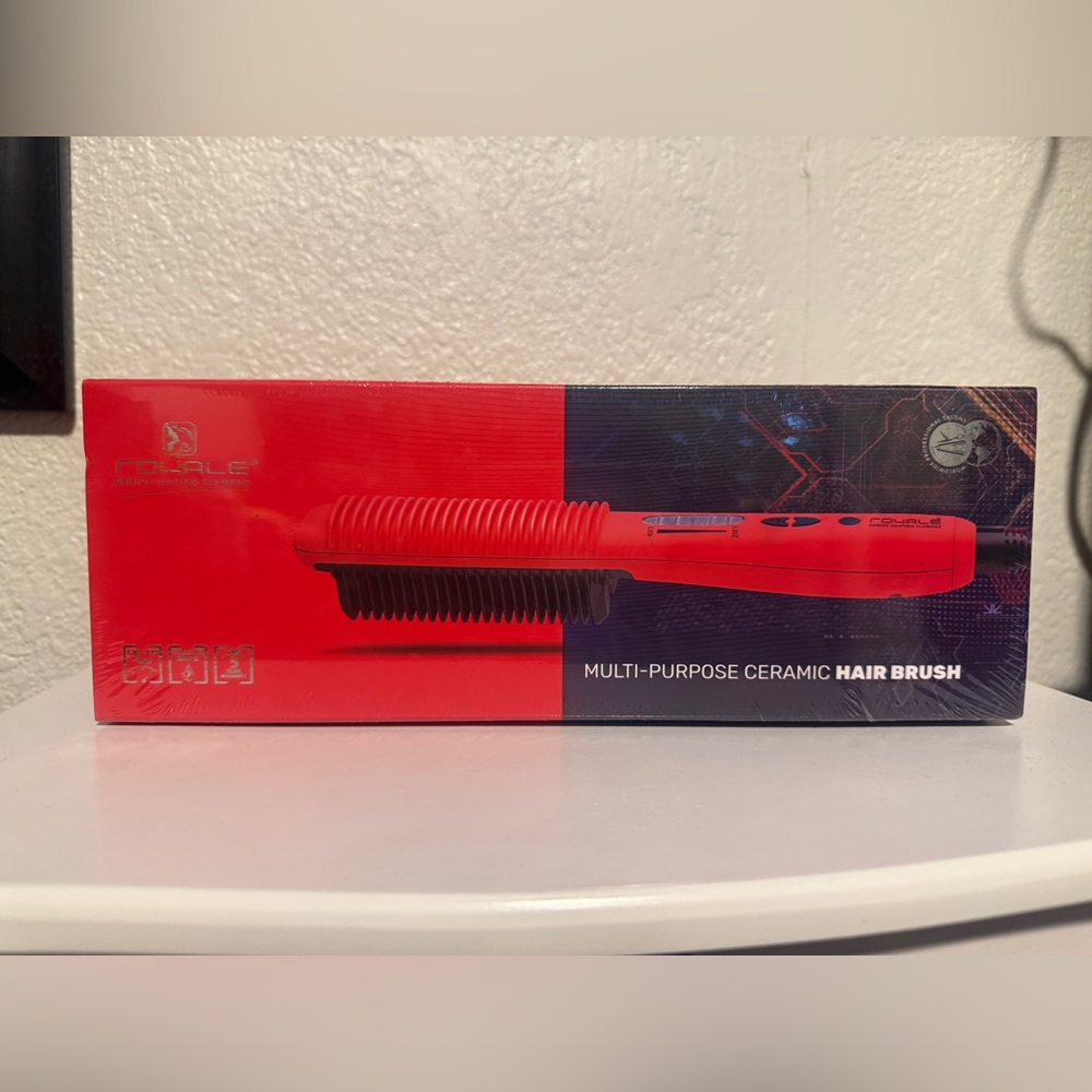 Red Multi-Purpose Ceramic Hair Brush
